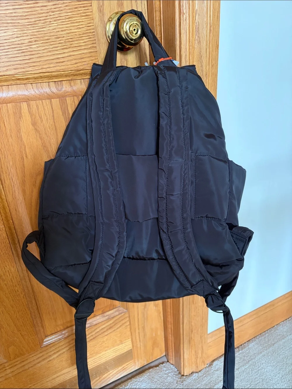 LifeGear Unisex Soft Black Nylon Backpack w Trolley Sleeve